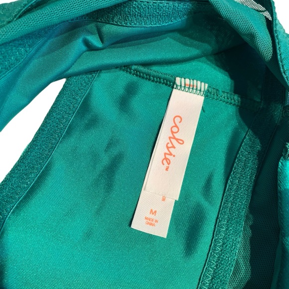 COLSIE | Women's Checkered‎ Green Velvet Brami - Medium - Picture 6 of 7